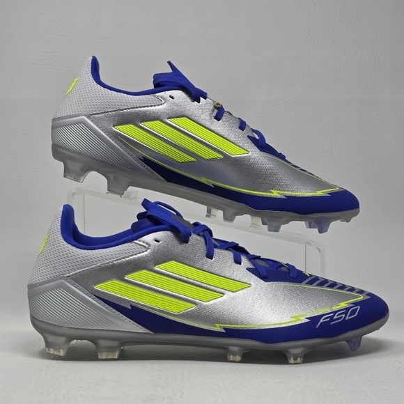 adidas F50 League Messi Firm Ground Soccer Cleats Mens Size 10 Silver Yellow New main image 8